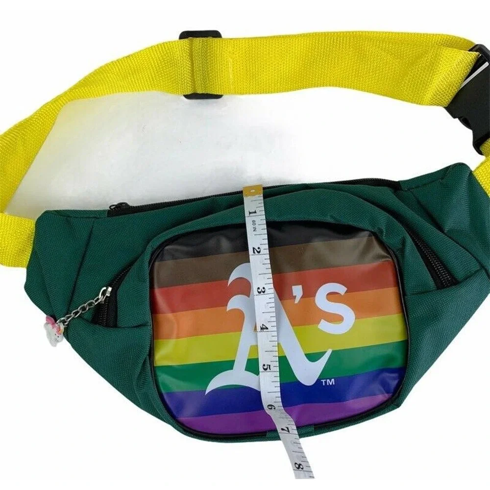 Oakland A's Athletics Unisex Fanny Pack Green Rainbow Unicorn Pride Night 2019